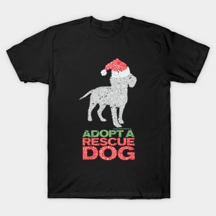 Christmas Adopt A Shelter or Rescue Dog Circle Design T-Shirt